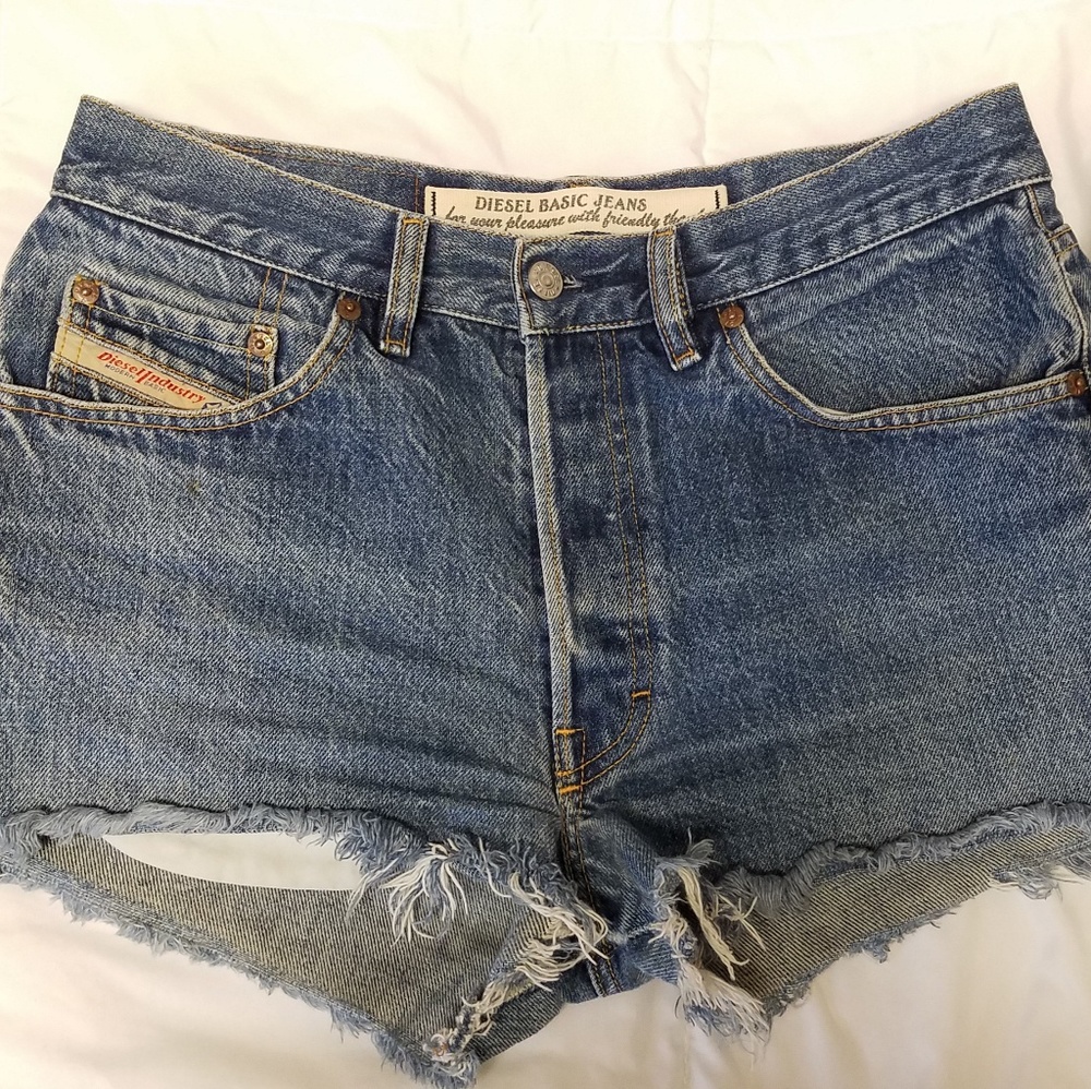 Diesel High Waist Cut Off Shorts Size 32